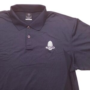 Nike Golf Dri-FIT Polo Shirt Shell Landing Golf Club Logo Black Mens‎ Medium